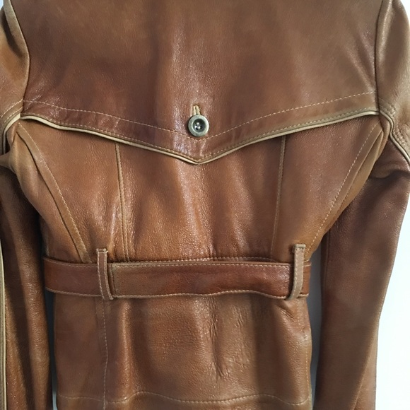 Unique Bebe genuine leather jacket cognac size extra small - Picture 9 of 11
